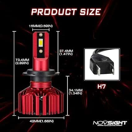 NOVSIGHT 60W Autó LED Izzó N11S, White, 2 év gari - Image 3