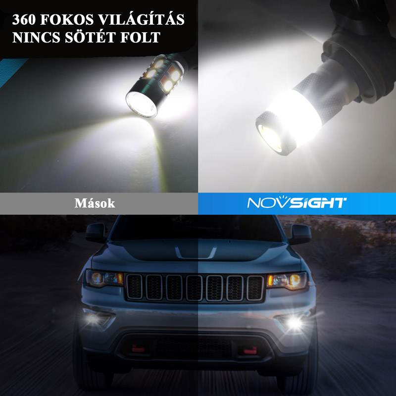 NOVSIGHT SL7 7443R Autós LED Izzó Irányjelző, Canbus, Fehér - Image 5