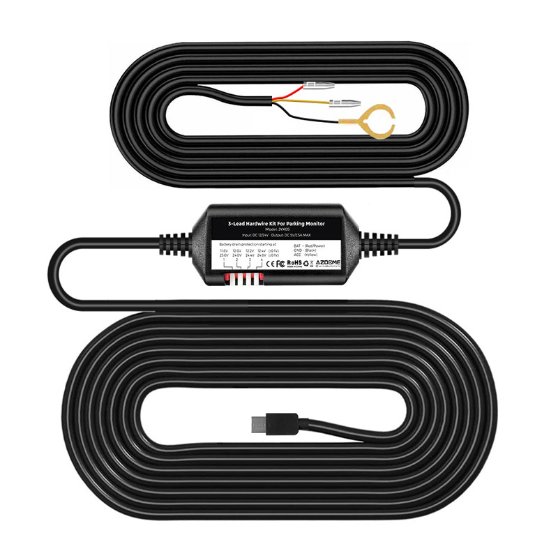 AZDOME JYX05 Hardwire Kit, állítható 24H parkolási adapter, Type-C