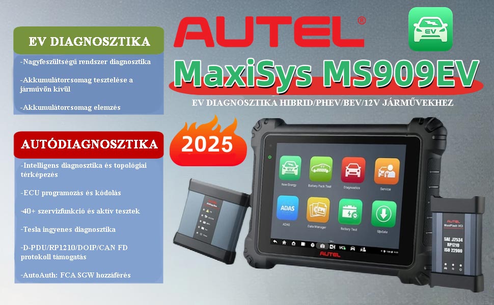 Autel MaxiSYS MS909 EV vezeték nélküli profi diagnosztika - Image 4