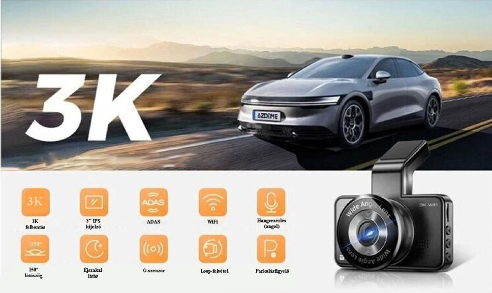 menetrögzítő kamera azdome m17 pro 3k