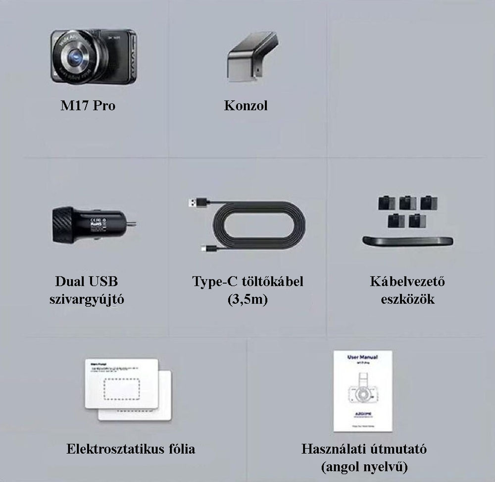 menetrögzítő kamera azdome m17 pro 3k