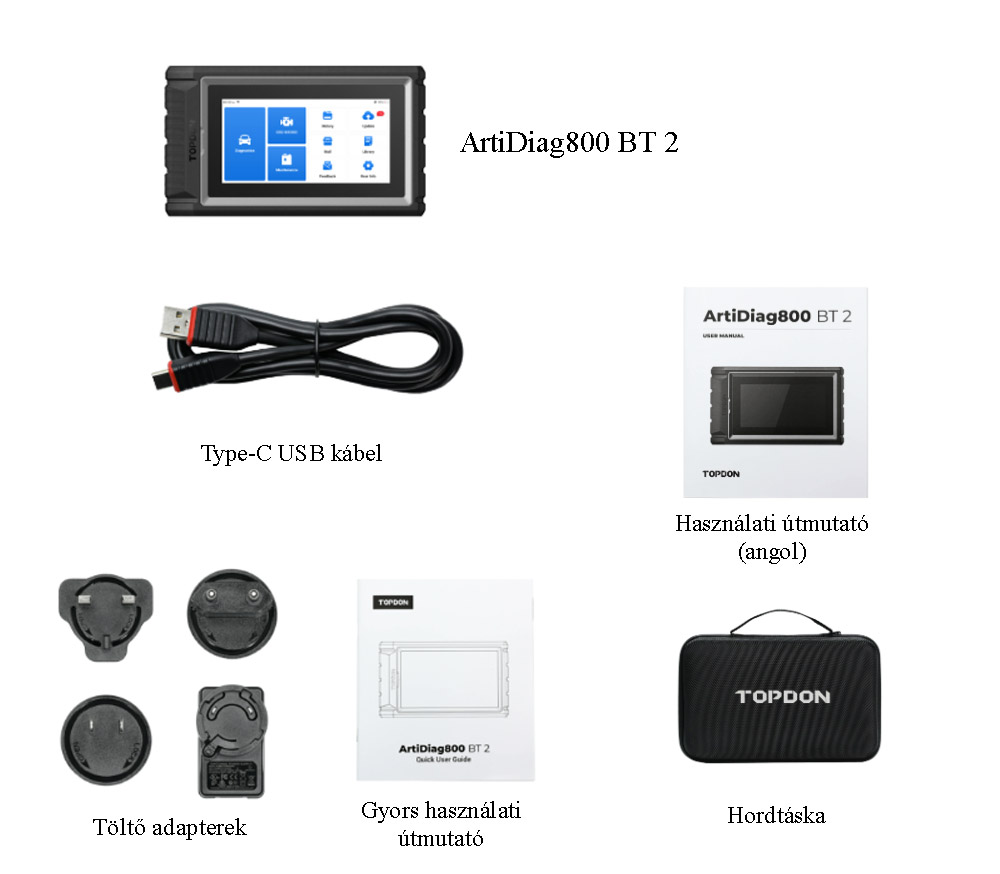 Topdon artidiag800 bt 2 autódiagnosztika