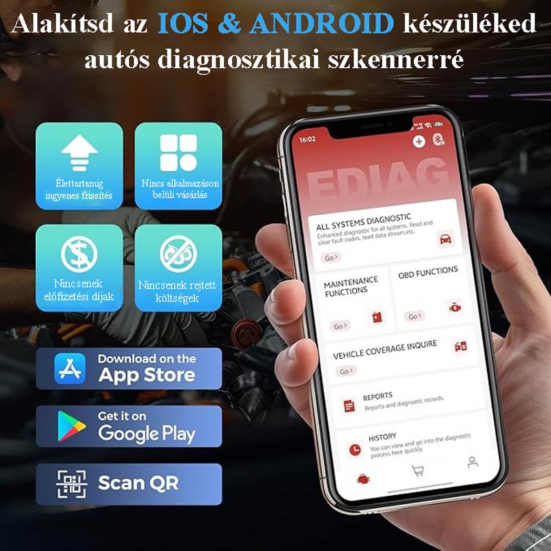 Bluetooth diagnosztika Ediag Elite