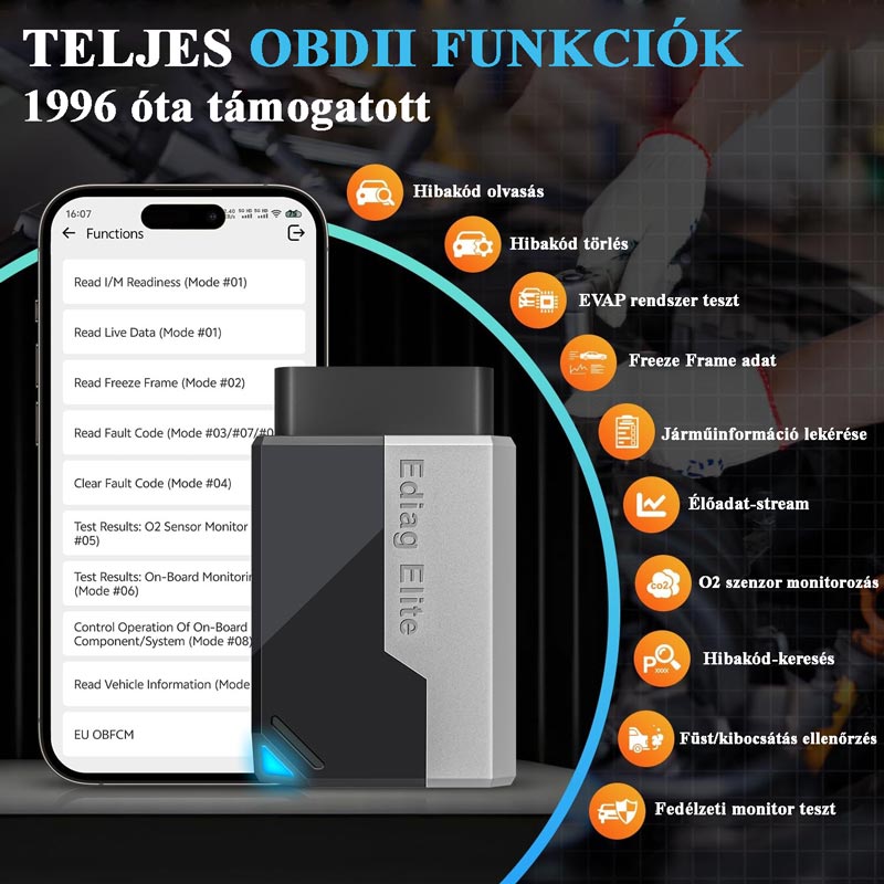 Bluetooth diagnosztika Ediag Elite