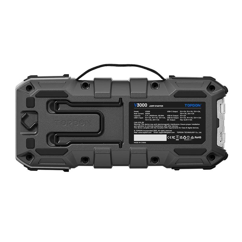 TOPDON V3000 autós indító, PD60W gyorstöltés, 3000A - Image 5