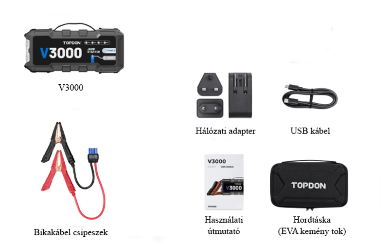 topdon v3000 autós indító