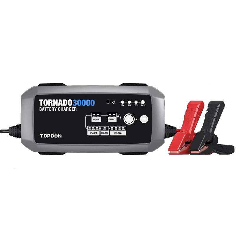 TOPDON Tornado30000 intelligens akkumulátortöltő – 6V/12V/24V, 30A