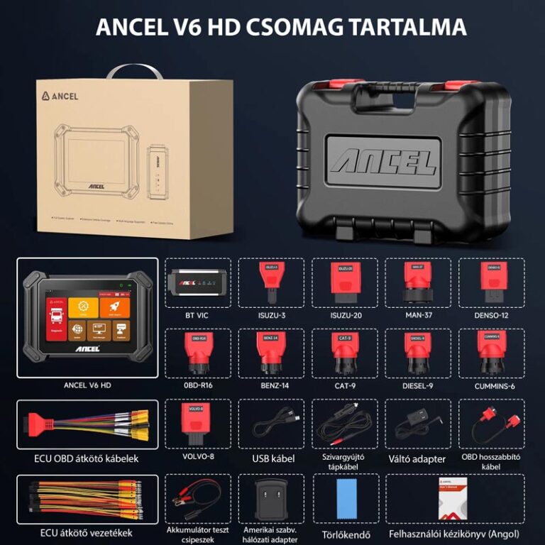 ancel v6 hd teherautó diagnosztika